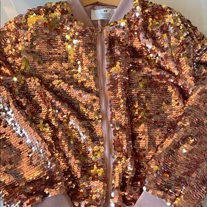 H&M Kids Sparkling Sequin Jacket - Gold and Pink